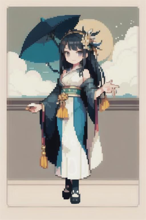 00260-1258213173-(masterpiece, top quality, best quality), pixel,pixel art,1girl，full body，Charming， shawl hair，Luxurious Hanfu，.png